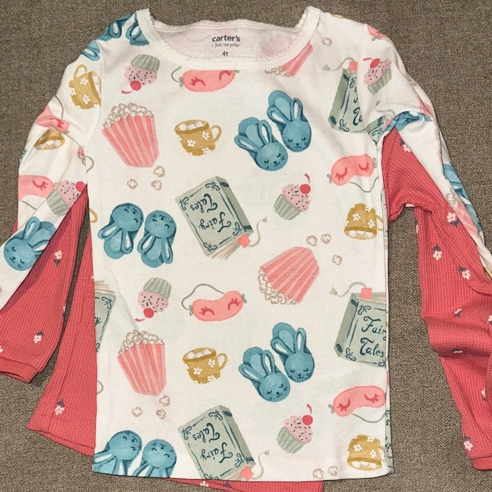 Carter's Kids Tops - Pink and White with Fun Prints